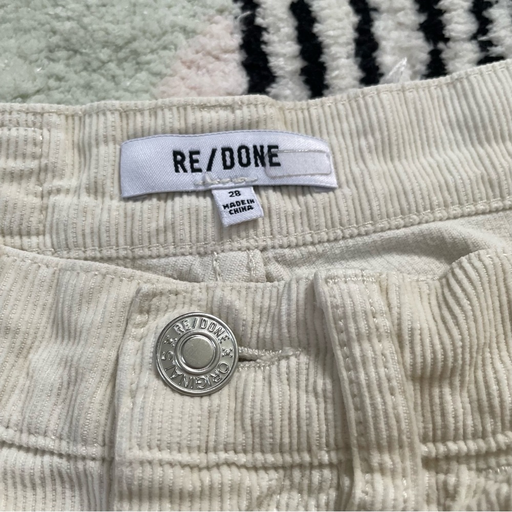 RE/DONE 70s pocket loose flare pants, vintage ivory, off white corduroy 28 $295 - Picture 2 of 8